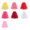Women Retro Ballet Skirt Elastic High Waist 3-Layer Tulle Petticoat Dance Skirt Carnival Cosplay Tutu Skirt