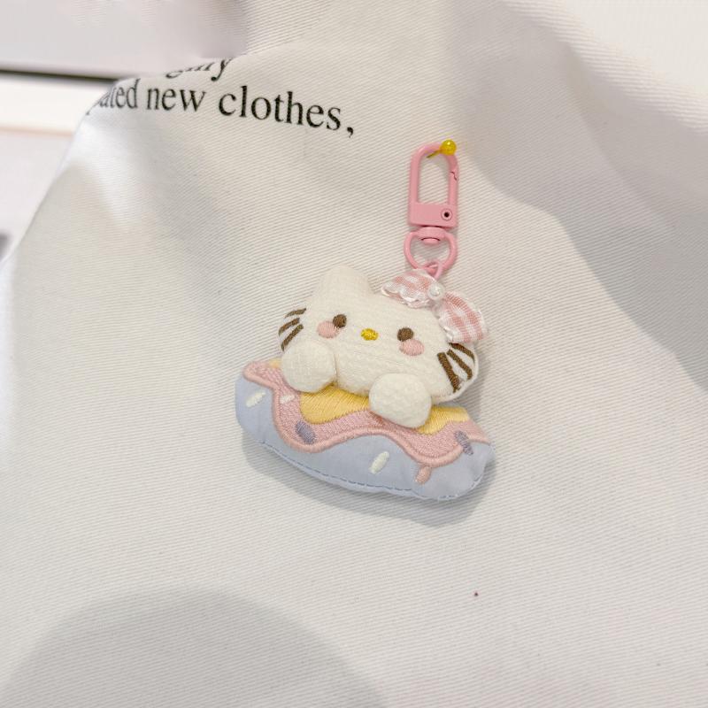 Мультяшный Милый Плюшевый Брелок в виде Кошечки Китти, Прекрасная Мягкая Кукла, Брелок для Ключей, Подвеска на Сумку, Украшение для Рюкзака, Подарок на День Рождения для Девочки