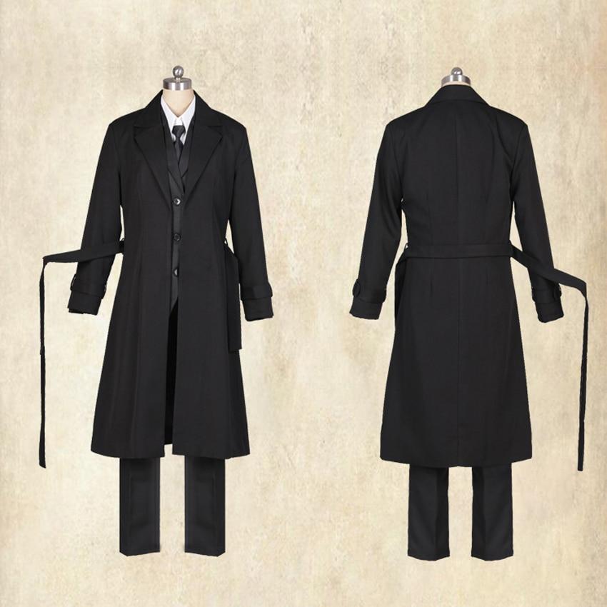 Аниме Bungo Stray Dogs Dazai Osamu Косплей Костюм Черный Тренч Куртка Аниме Мужчины Взрослые Хэллоуин Рождественские Костюмы Пальто