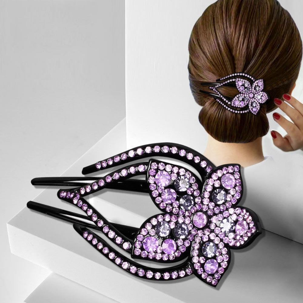 Crystal Women's Crystal Hair Clips Fashion Plastic Resin Insert Comb Hairgrip Accessories Rhinestone Hairpin Women