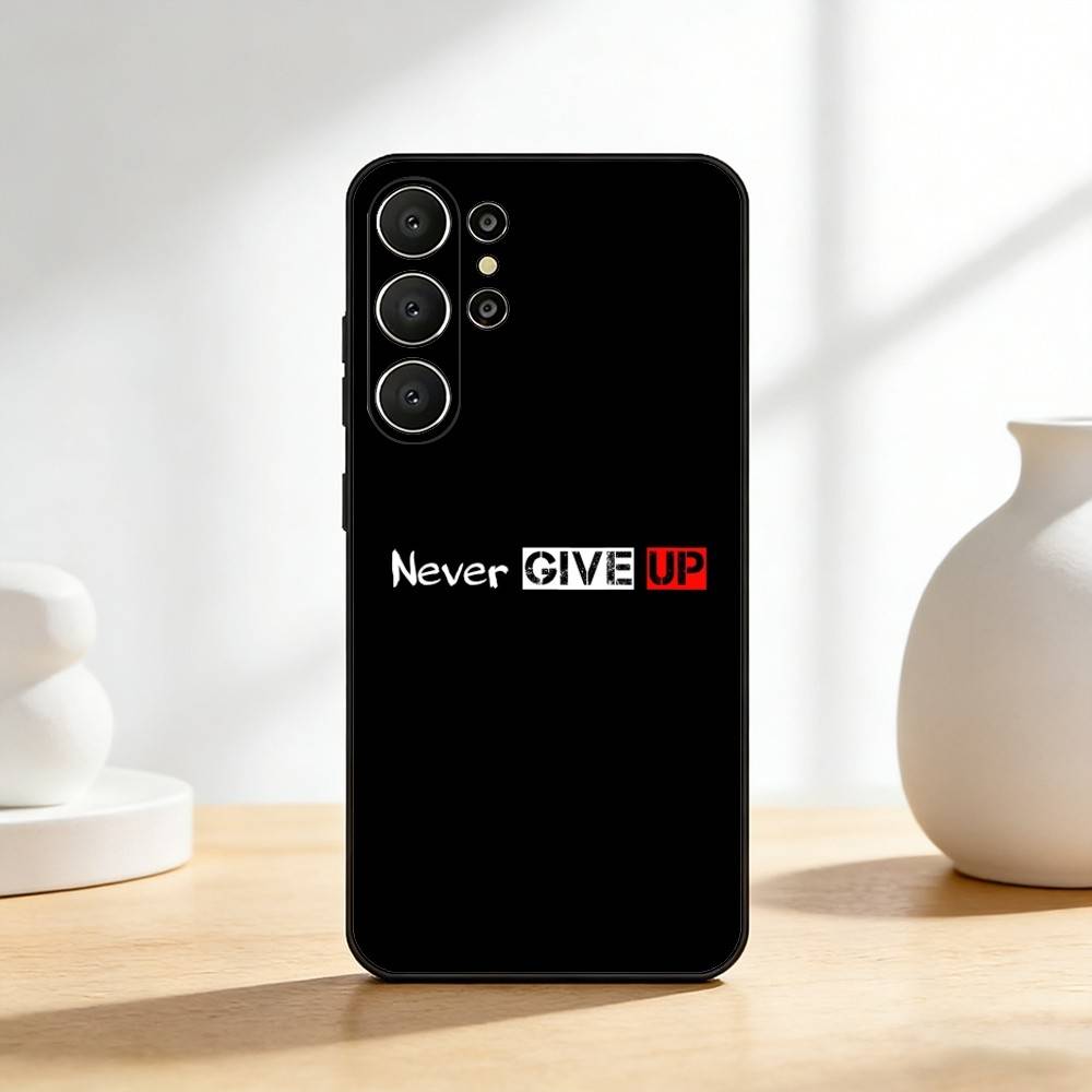 M-Motivate yourself to never give up Phone Case For Samsung S26,S25,24,23,22,30,21,10,9,Ultra,Plus,Lite,FE Soft Black Case