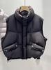 Women's Korean Style White Duck Down Puffer Vest, Autumn/Winter 2026, Stand Collar Gilet