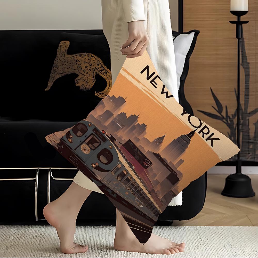 Ретро Городское Здание Америка Белый Дом Декоративный Эстетика Комнаты Чехол Домашний Декор Спальня Диван-Кровать Диван Подушка Чехол 45x45