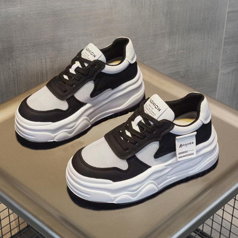 2024 весна, лето и осень новые повседневные туфли из кожи на толстой подошве, удобные и универсальные женские туфли с низким верхом