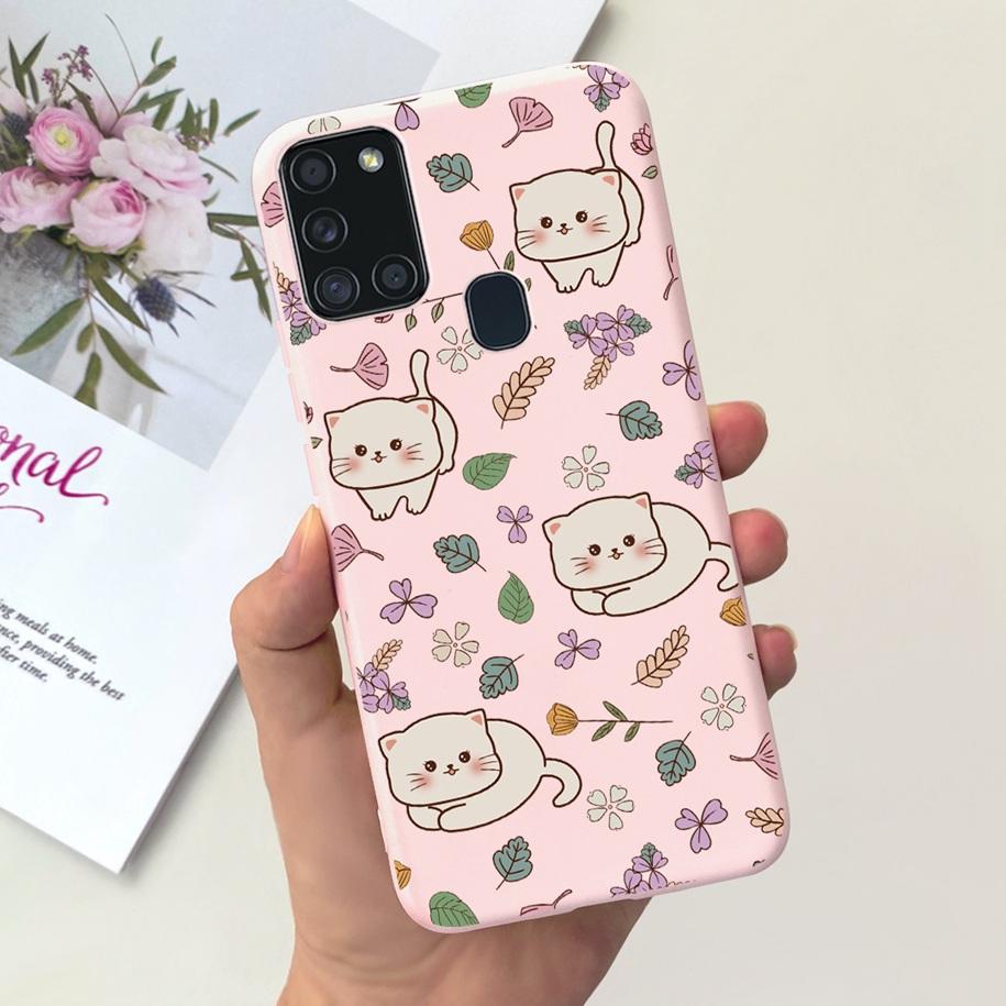 Чехол для Samsung A21S SM-A217F A 21S Задняя крышка Модный Цветочный Мультяшный Мягкий Силиконовый ТПУ Чехол для Телефона Для Samsung Galaxy A21s Capa