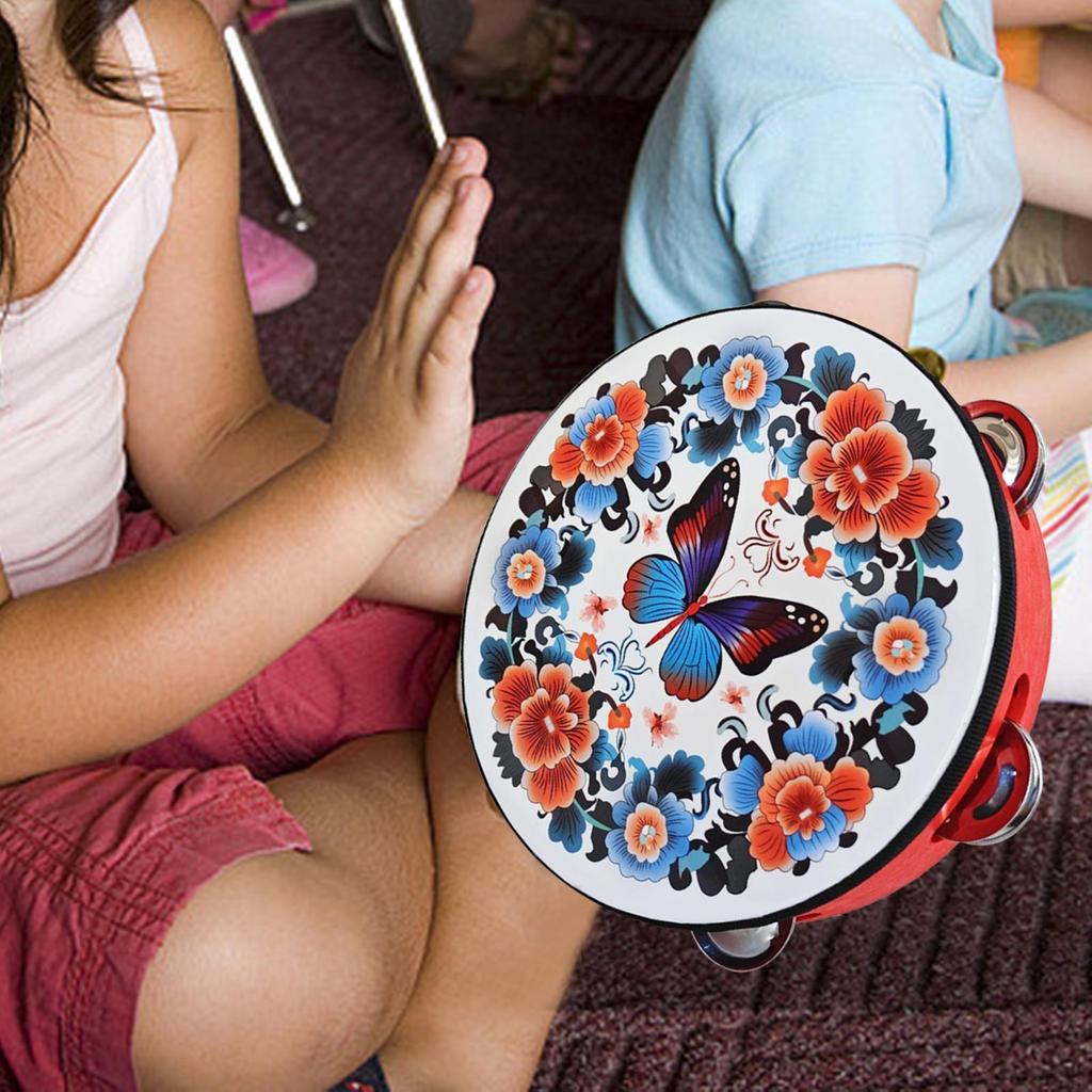 8-дюймовый тамбурин, обучающая игрушка, детский музыкальный инструмент для танцев