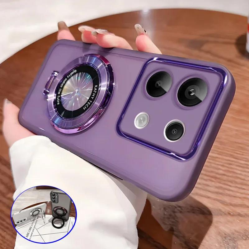 For Magsafe Magnetic Stand Holder Silicone Case For Funda Infinix Hot 50 Pro Plus Hot50 Pro+ 50Pro 50i I 4G 5G Transparent Cover