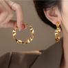 Exaggerated Twist Spiral Round Earrings Exaggerated Atmosphere Earrings Fashion Simple Temperament Earrings