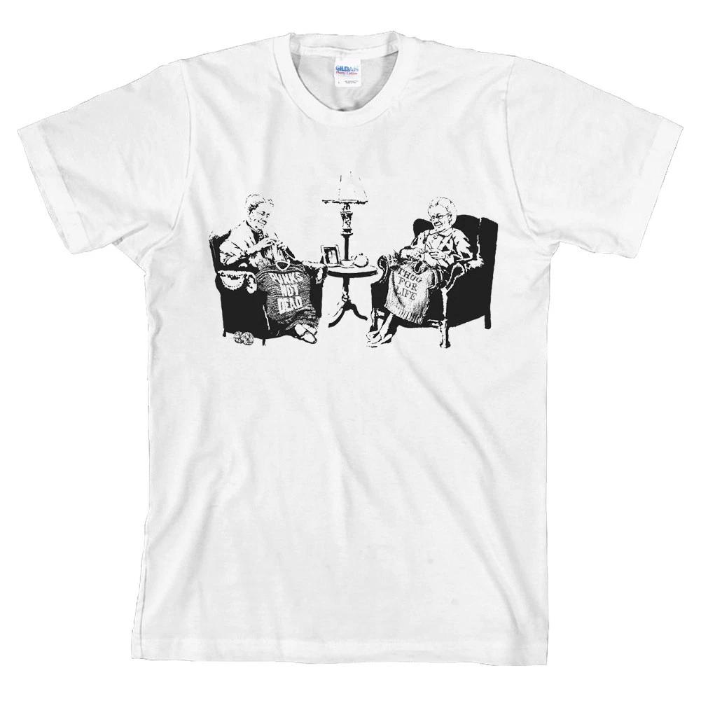 Banksy Graffiti Grannies Knitting Grandmas T Shirt *ALL SIZES & NEW*