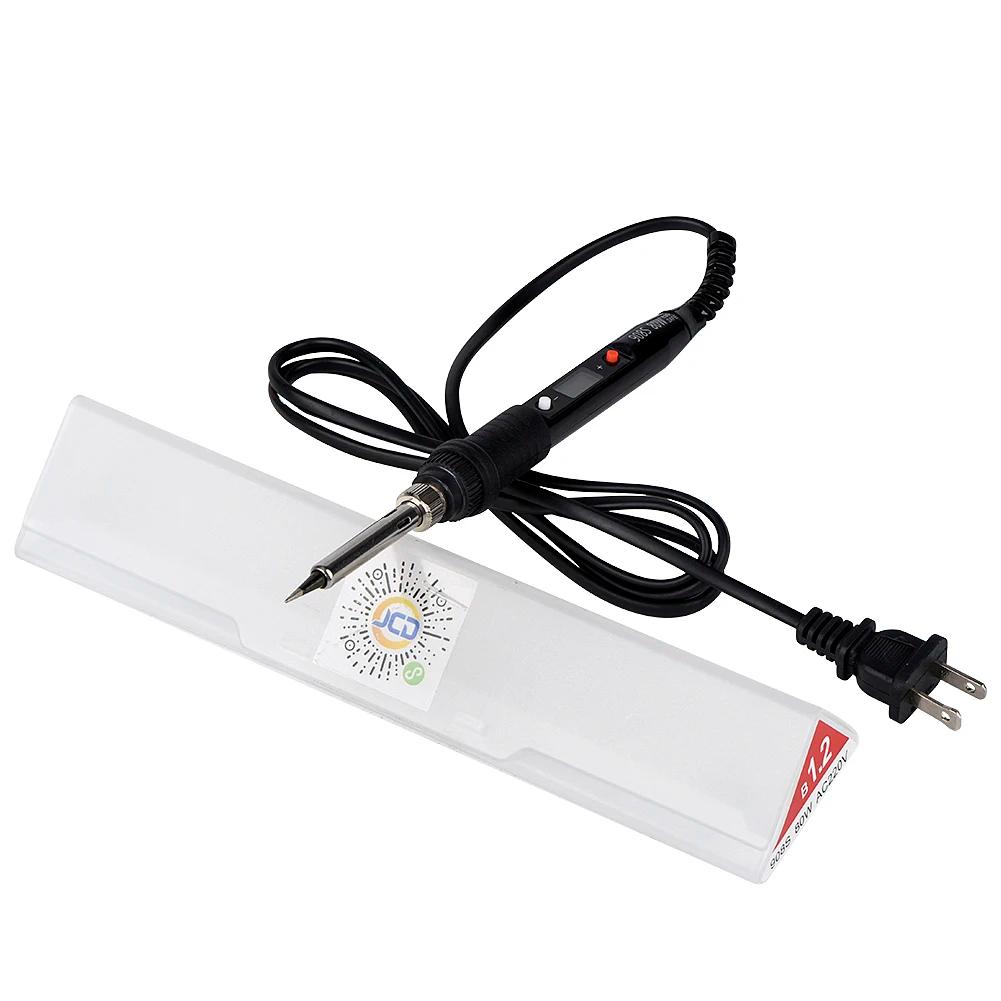 JCD 80W Электрический паяльник Комплект с регулируемой температурой 220 В Насос для удаления припоя Набор сварочных инструментов ЖК-дисплей