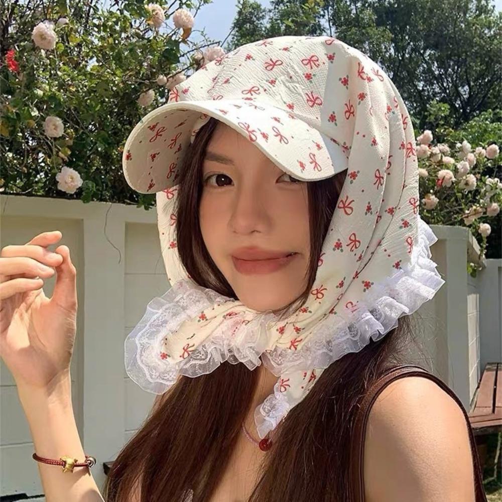 French Pastoral Style Headscarf Caps Sweet Lace Baseball Cap Fashion Sun Hats Summer