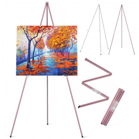 Easel Display Stand Collapsible Portable Metal Tripod Art Display Stand Adjustable Painting Easel for Canvas Wedding Sign