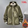 13XL 10XL Большие размеры Парка Карго Мужская Осень Зима Флисовая Куртка Пальто Мужская Мода Повседневная Пэчворк Куртки Большого Размера 13XL