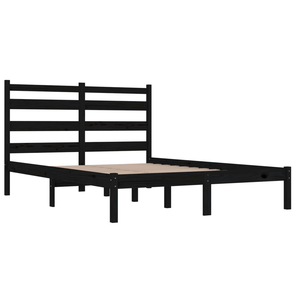 Solid Wood Bed Black Pine 200 x 200 cm