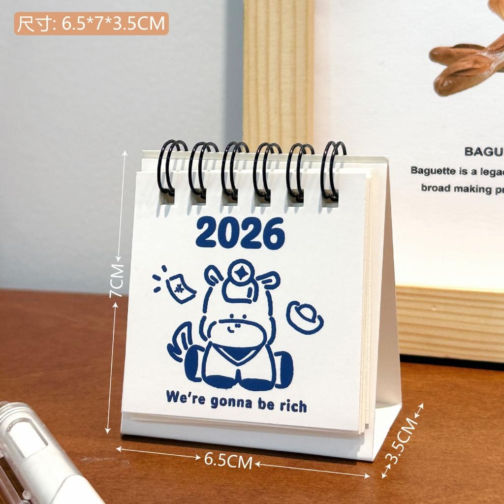 Desk Calendar 2026 2026 Small Ornament Calendar Plan Book Cute Mini Calendar Office Desktop Decoration Festival Gift