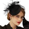 Fishnet Veil Felt Fascinator Hat Small Plush Wave Point Decor Wedding Veil Hat Bride Headwear