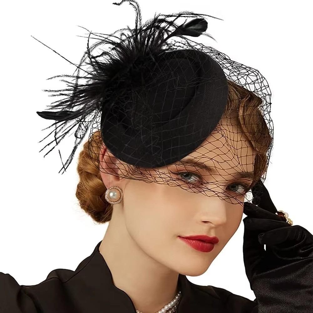 Fishnet Veil Felt Fascinator Hat Elegant Pillbox Hats New Wedding Veil Hat Wedding Party