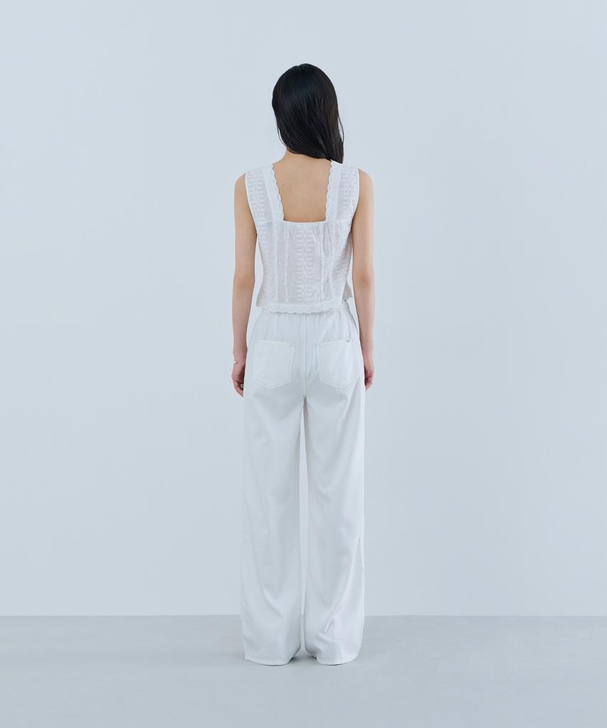Guess Белые широкие брюки на шнурке, 1 цвет Oq2D5115
