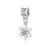 Authentic 925 Sterling Silver Snowflake Dangle Clear Cz Flower Charms Fit Brand Bracelet Diy Fashion Jewelry
