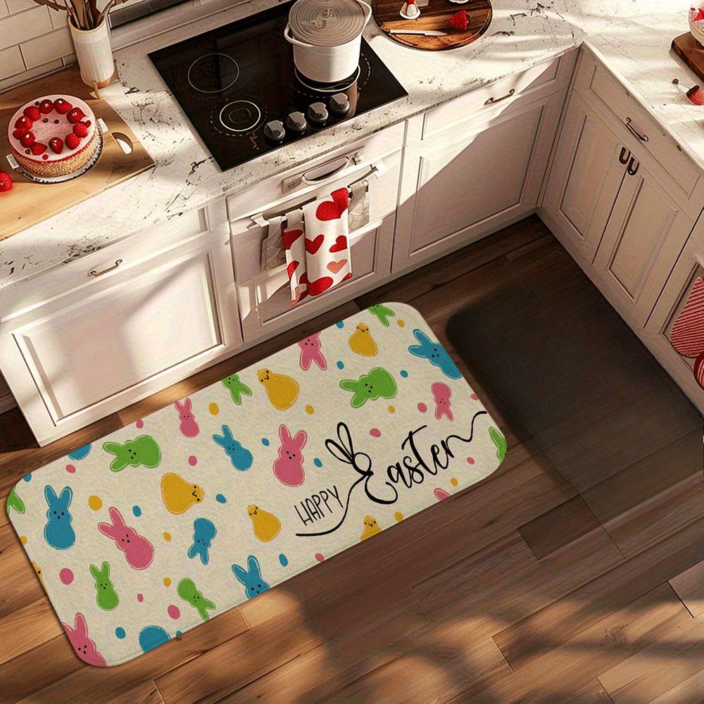Easter Bunny Carpet Bedroom Living Room Dining Room Flannel Floor Mat Door Mat Festive Atmosphere Porch Entrance Anti Slip Rug