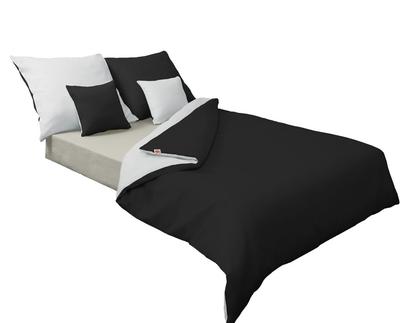 Double-sided Satin Bedding 220x200 + 2x70x80 White/black Matex