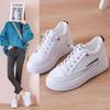Модные женские кроссовки большого размера, осенние кожаные легкие белые кроссовки, женские туфли на вулканизированной платформе, весенние повседневные дышащие спортивные туфли