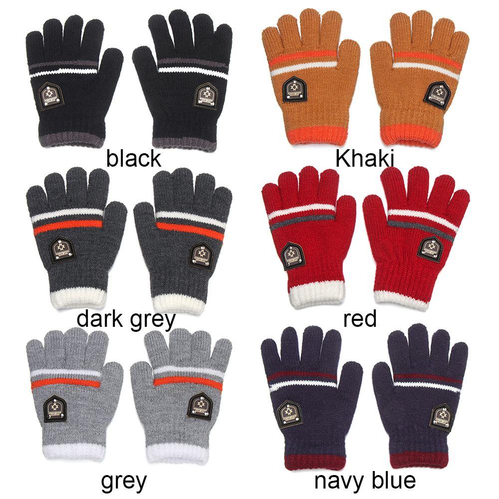 Outdoor Keep Warm Warm Thick Soft Boys Girls Kids Gloves Full Finger Knitted Gloves Mittens