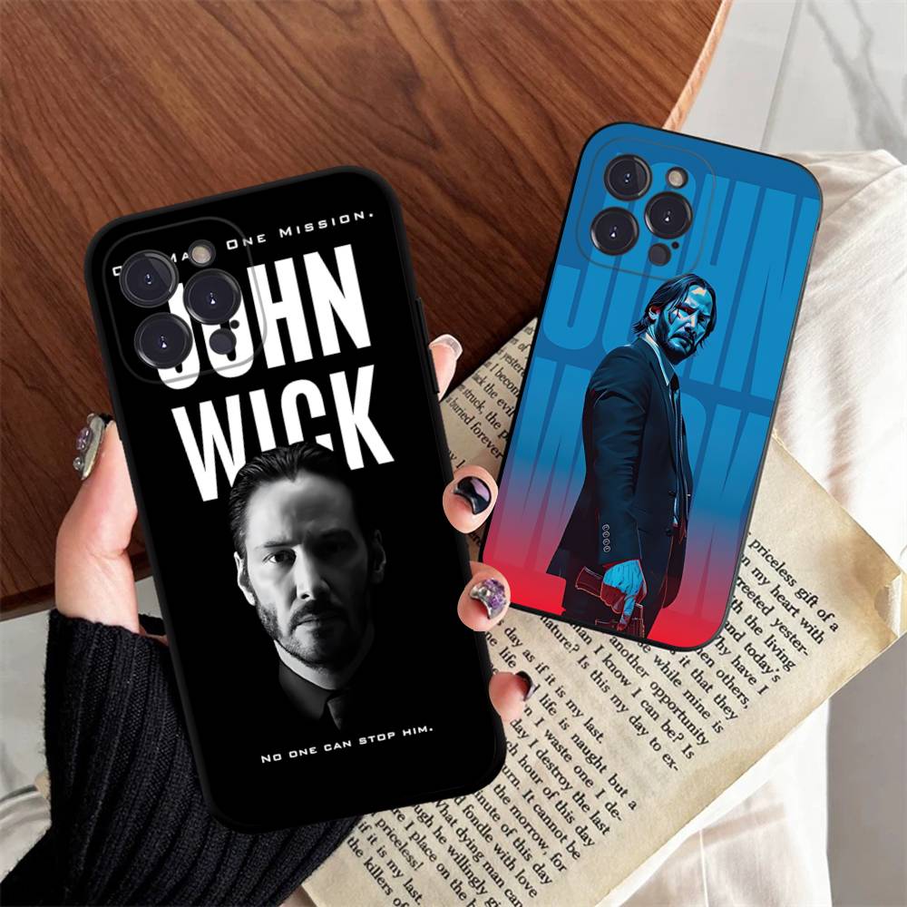 1 шт. Классический чехол для телефона J-john Movie W-wick для iPhone 17 Air 16 15 14 13 12 11 Pro Max 16 15 14 Plus Мягкий чехол из ТПУ