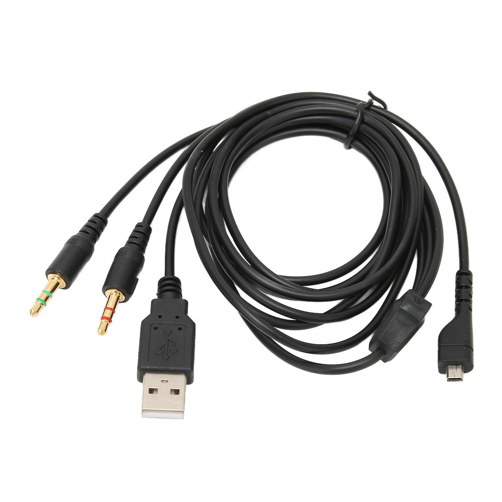 Headphone Audio Cable USB and 3.5mm Audio Jack Audio Cord with Lighting for SteelSeries Arctis