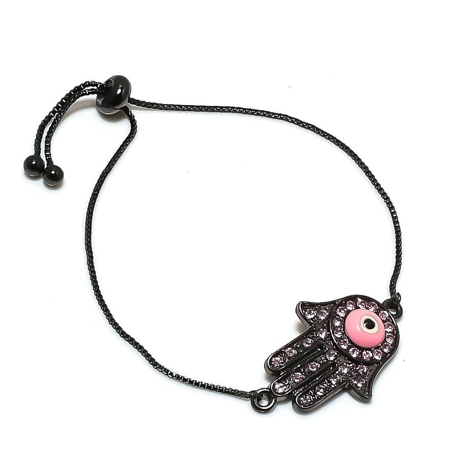 Натуральный розовый сглаз, камень кунцит, браслет из стерлингового серебра 925 пробы 7-8" g3s98