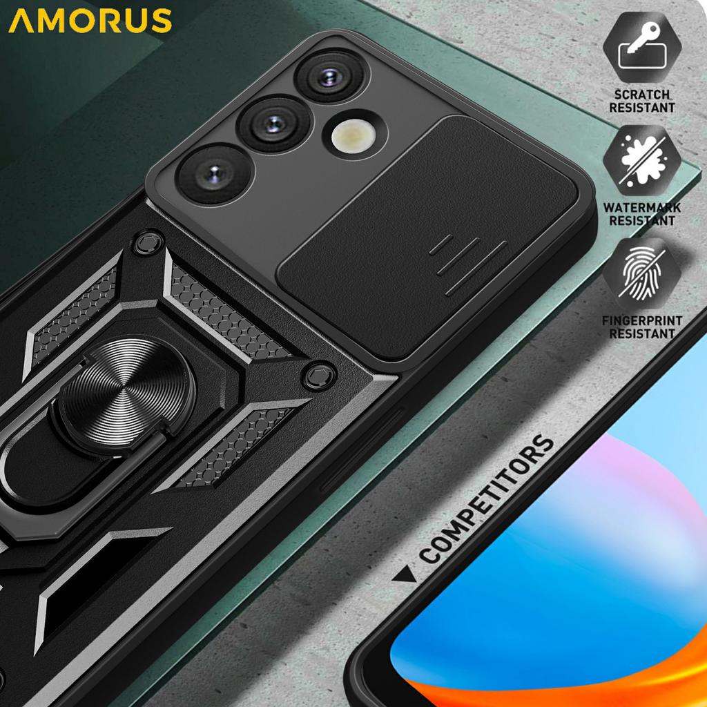 For Samsung Galaxy S26+ Case with Slide Camera Lid PC + TPU Kickstand Phone Cover