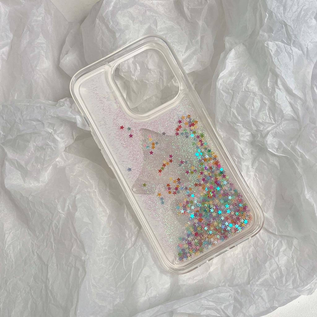 Блестящий блестящий чехол со звездами зыбучих песков и милым рисунком 2023 года для Iphone 13 12 Promax 11 14 Pro Max Back Conque
