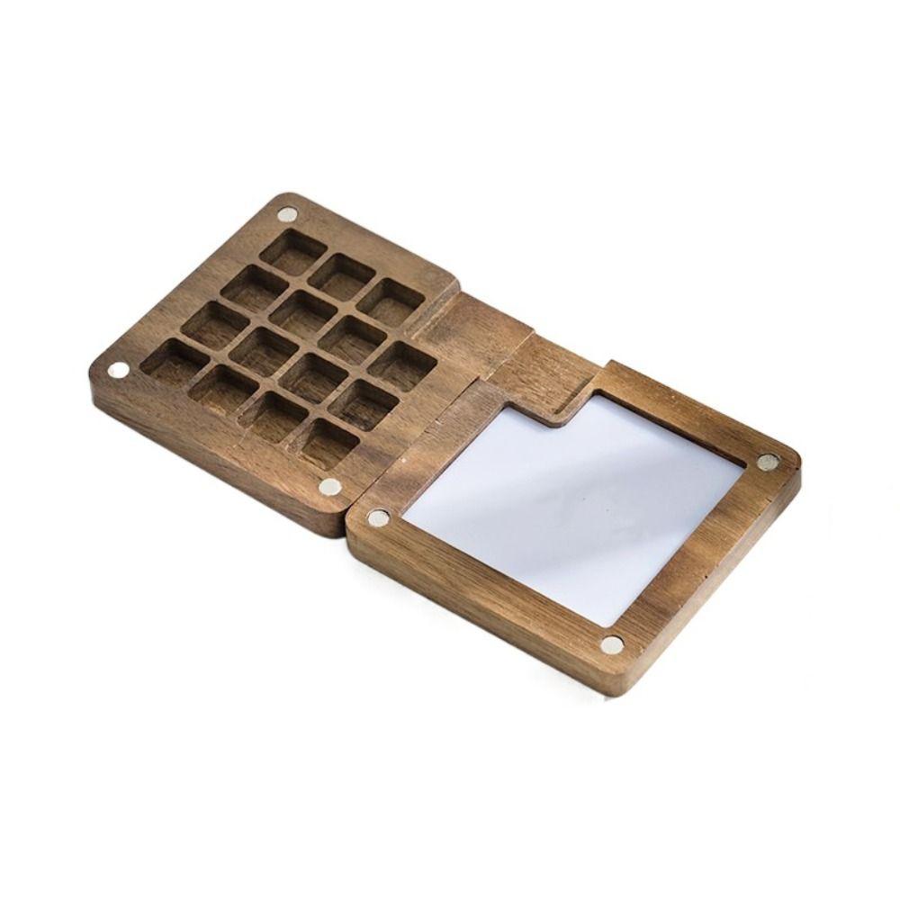 Empty Magnetic Sketch Wooden Portable Watercolor Painting Tool Painting Tray Paint Box Palette