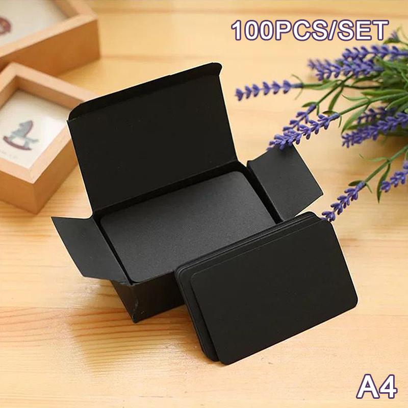 100 шт. крафт-бумага пустые поздравительные открытки открытки и конверты с круглым краем надписи сообщения этикетки белые черные