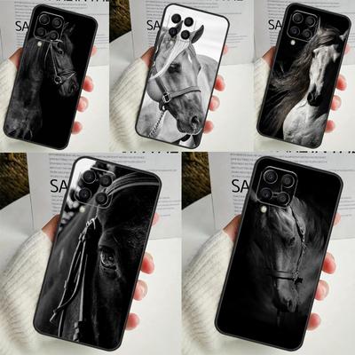 Черный Белый Лошадь Для Samsung Galaxy M12 M32 M52 M14 M34 M54 M21 M51 M31 M30s M20 M15 M55 M13 M33 M53 Чехол