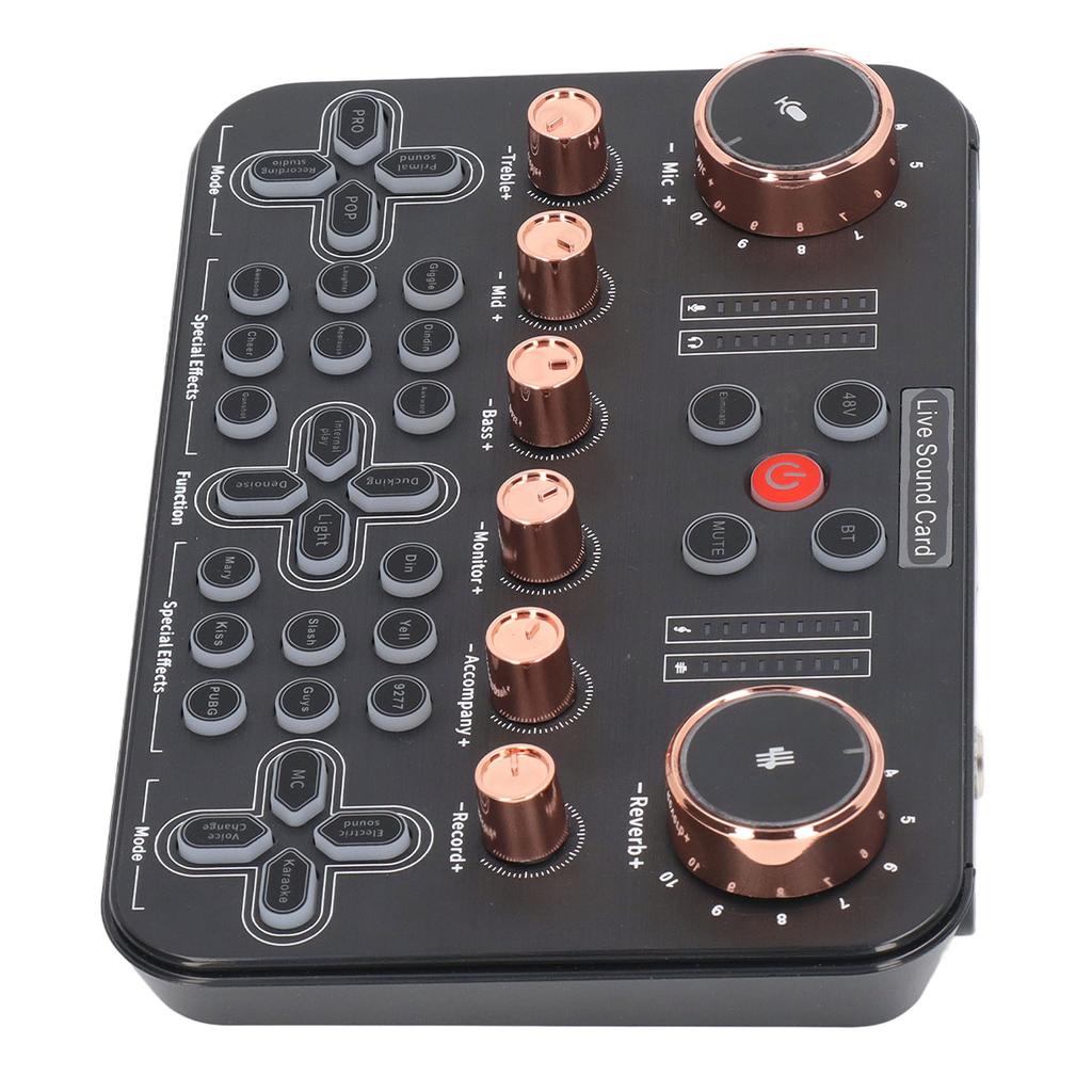 Живая звуковая карта Voice Changer Soundboard Bluetooth Audio Mixer для записи гитары и игр