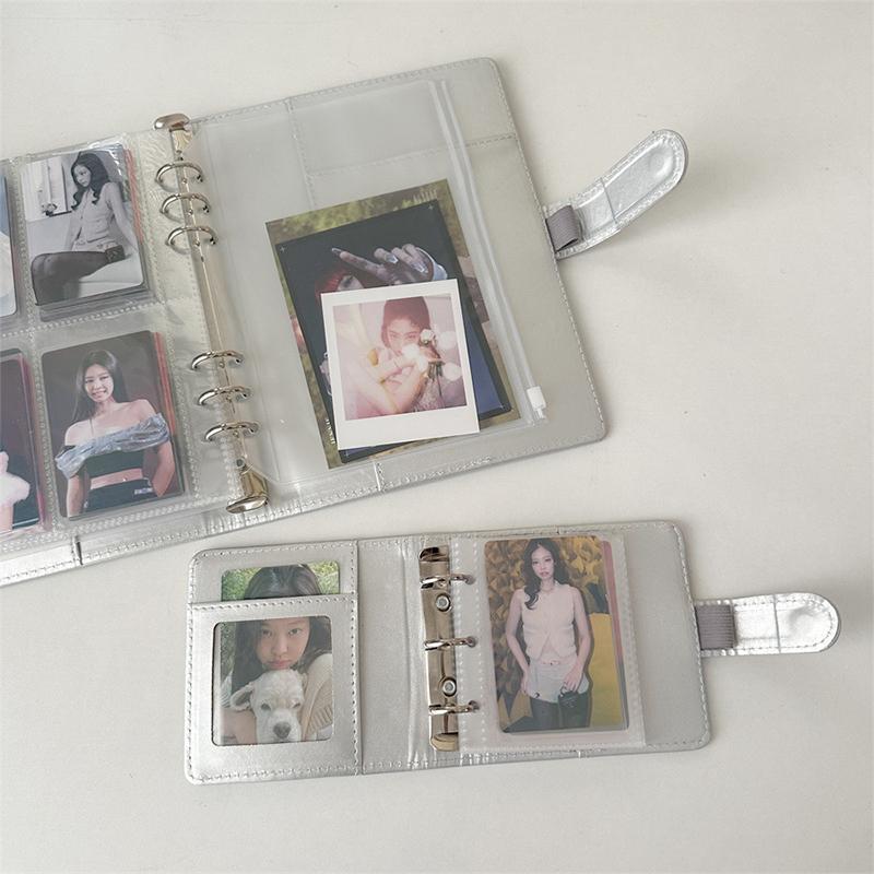 Формат A5 A8 Ins Silver Pu Магнитная пряжка Складные листы Сделай Сам Переплет Обложка для блокнота Ежедневник Планирование Бумажная обложка