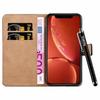 (Black) For iPhone XR Leather Wallet Flip Case Cover