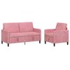 Sofa Set with Storage 2 Pcs Pink Polyester