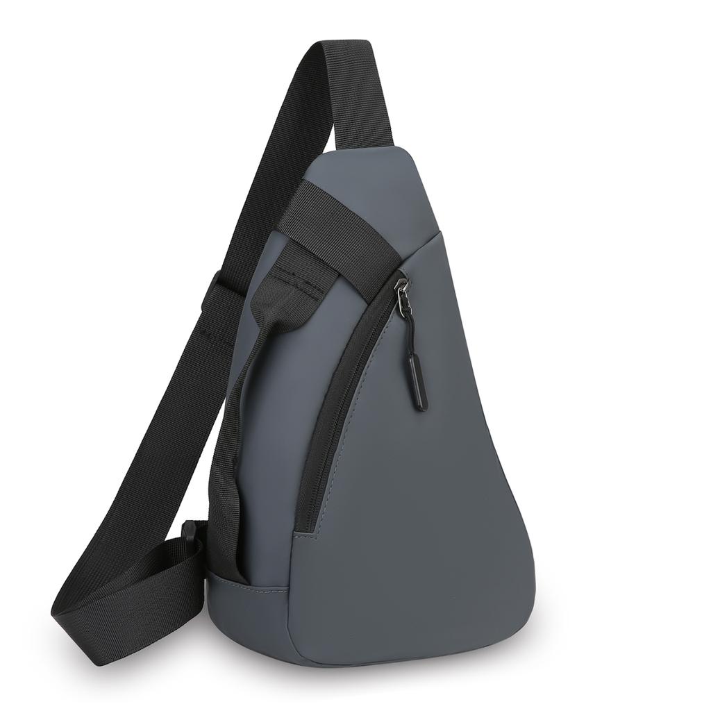 Simple Droplet Shaped Men Chest Bag Solid Color Sports Shoulder Bag Large Capacity Multifunctional Crossbody Bag Unisex