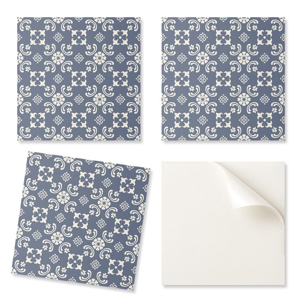 Set of PVC tiles with a floral pattern for the kitchen or bathroom, 20x20x20 cm
