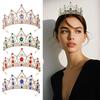 European Style Wedding New Style Tiara Inlaid with Rhinestone Crystal Bridal Round Alloy Inlaid Diamond Crown Baroque