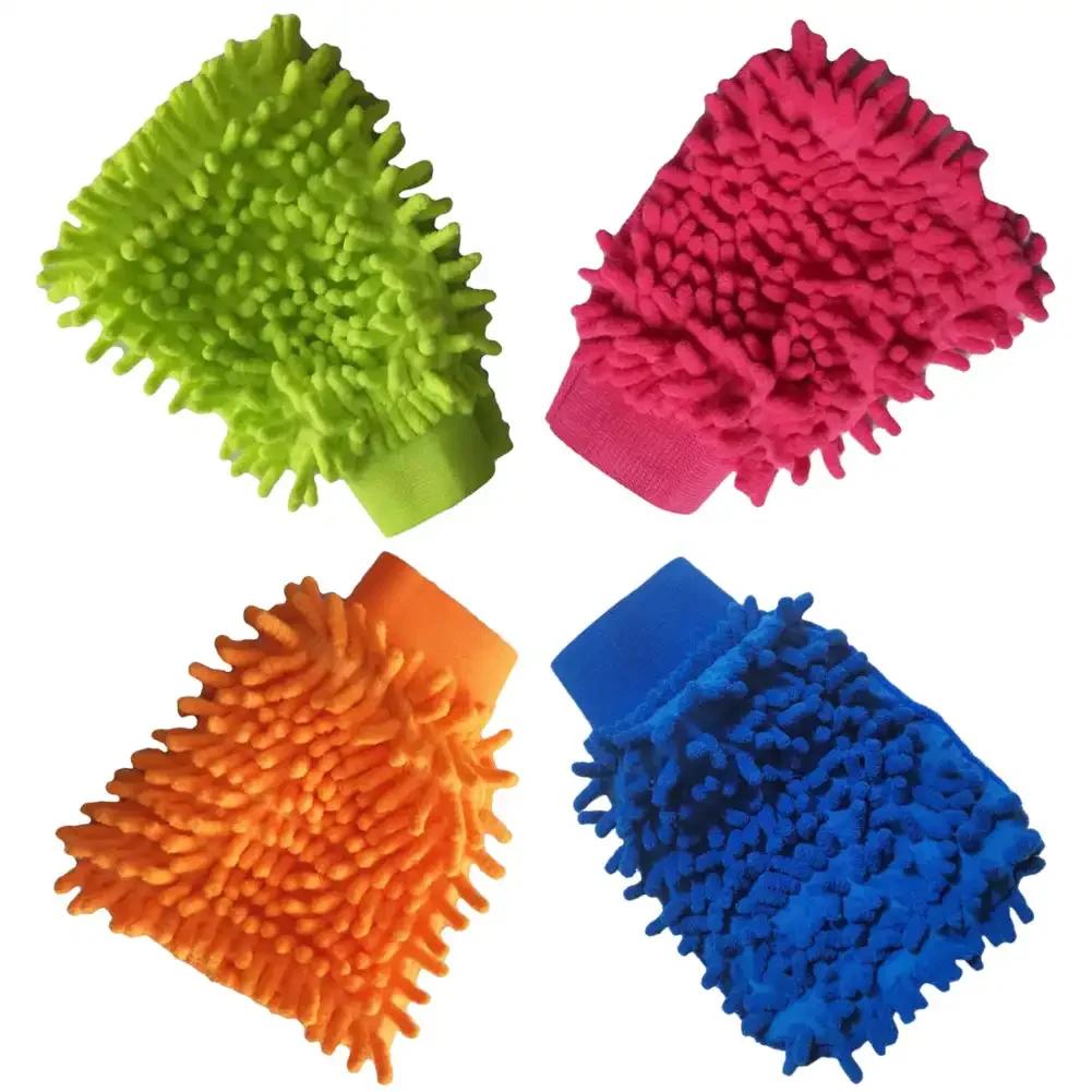 Специальные перчатки для мытья автомобиля из шенилла, двухсторонние перчатки для чистки автомобиля от насекомых из кораллов, плюшевые медвежьи лапки, принадлежности для чистки автомобиля