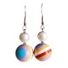 [R8178] - Multicolored 'Coloring' Resin Earrings - 35x20 Mm