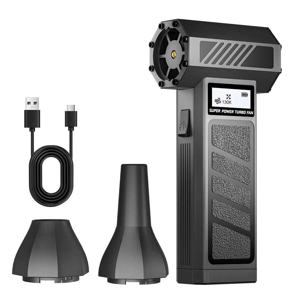 Gears Adjustable Type C Charger Portable 130000 RPM Electric Air Duster Turbo Jet Fan Car Blowing Snow Car Accessories Cleaning Blower Tool