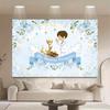 Girls Boys Holy Communion Backdrop My First Communion Banner My Baptism Cross Dove Photography Background Baby Shower Supplies