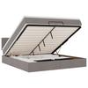 Ottoman Bed with Mattress & LEDs Taupe 180x200 cm Fabric