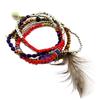 [P4273] - Red Purple 'Navajos' Ethnic Bracelet