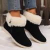 Модные однотонные пушистые зимние сапоги из искусственного меха для женщин, плоская мягкая подошва, толстые плюшевые теплые зимние ботинки для женщин, нескользящие удобные ботильоны