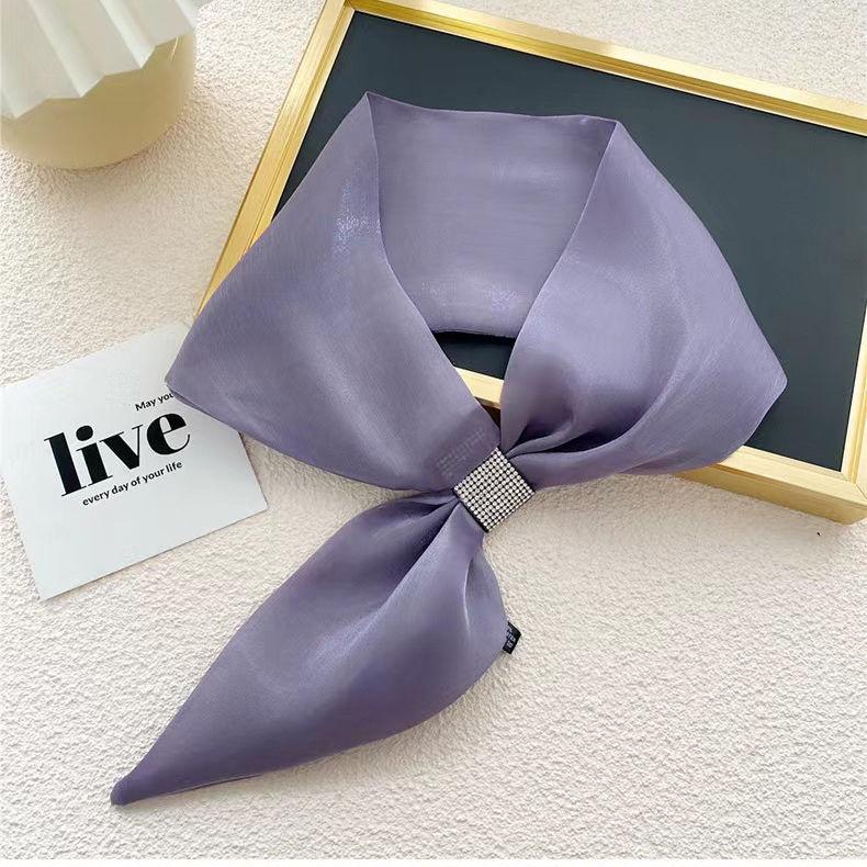 Модный женский шарф на весну и лето, маленькая шелковая сумка с ручкой, головной платок с лентами, маленькие узкие шарфы, шарфы